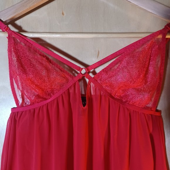VICTORIA'S SECRET Red Babydoll Slip_Size Large - Picture 3 of 7
